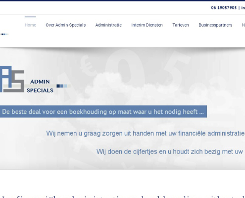 Admin-Specials website screenshot