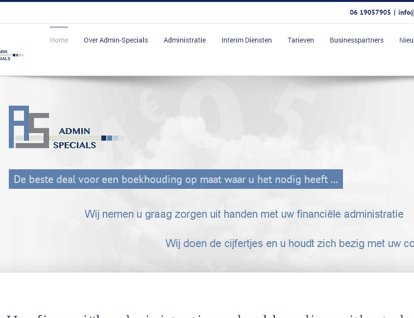 Admin-Specials website screenshot