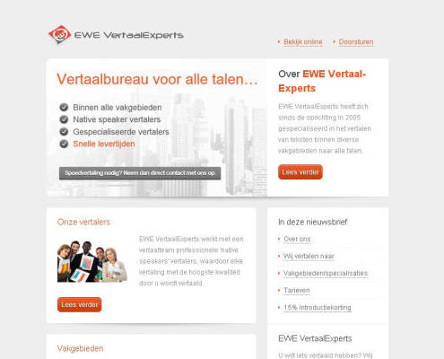 EWE VertaalExperts nieuwsbrief screenshot